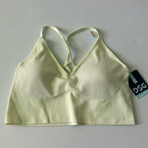 DSG Yellow Ribbed Low Support Bra, size XXL